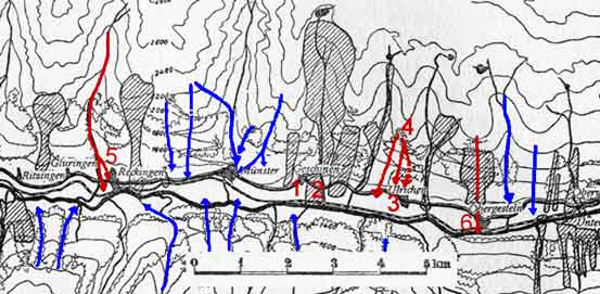 Grafik aus IRK Spezialbericht zum Lawinenwinter 1951 plus  eigene Eintragungen